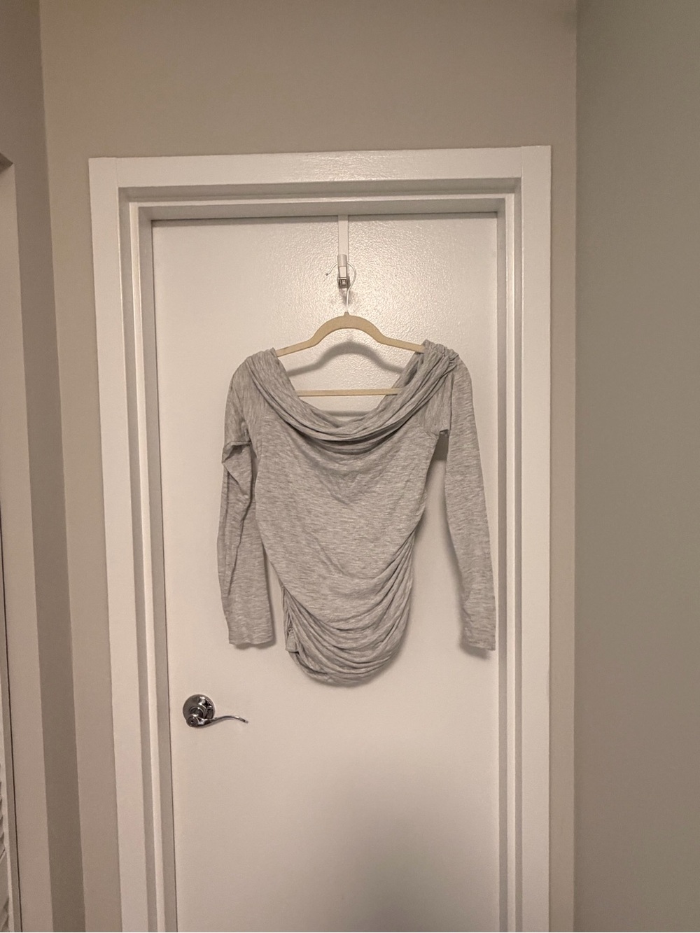 Abercrombie & Fitch Light Gray Cowl Neck Draped Sweater
